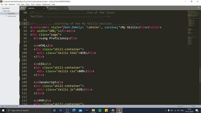 Responsive Portfolio Website | Animated Number Counter & Skills Bar Section | HTML CSS JS | Part - смотреть онлайн