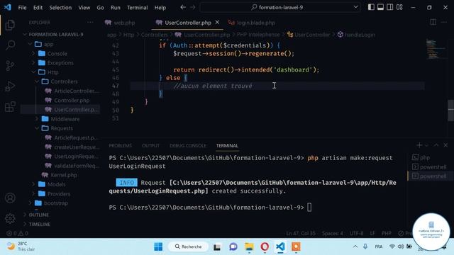 Formation Complete Laravel 9 #45 - Connecté un Utilisateur - Partie 2 смотреть онлайн
