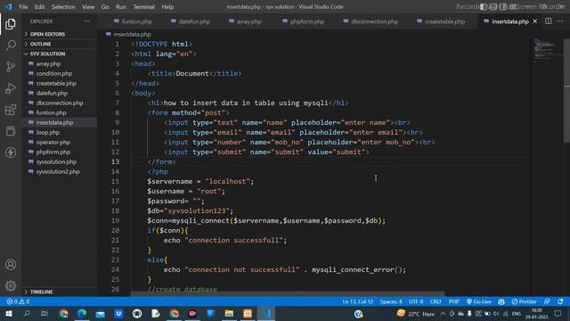 How To Insert Data in Database Using Mysqli || Php part 17 || Insert Query In Mysql ||#syvsolution смотреть онлайн