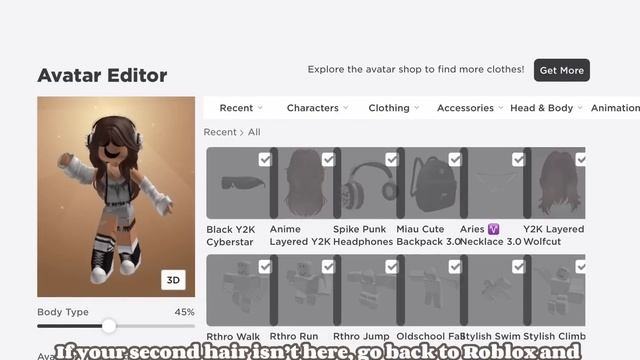 How to equip TWO different hairs on Roblox for FREE (mobile) смотреть онлайн