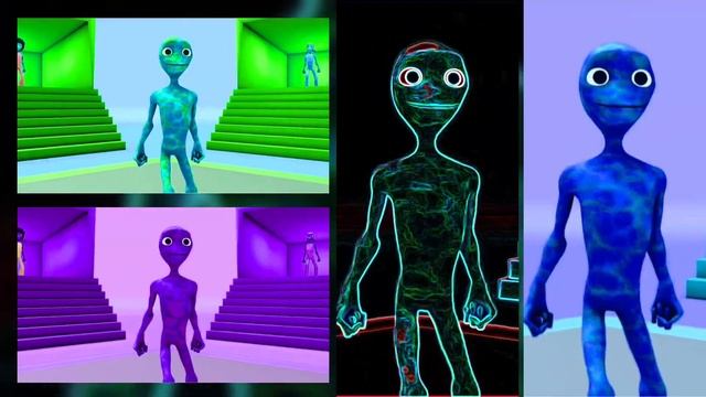 Bald Me Kemaste Aliens Colorized X Neon Alien Dance Colorful Dancing Aliens | Little Sharky Channel