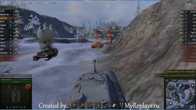 WOT: Arctic Region - JagdPz E-100 - 3 frags - Steel Wall смотреть онлайн
