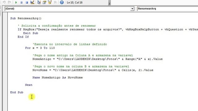 Renomear arquivos de um diretório com Excel VBA смотреть онлайн