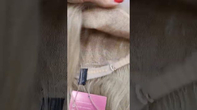 Парик из натуральных волос на полной сеточке холодный блондин