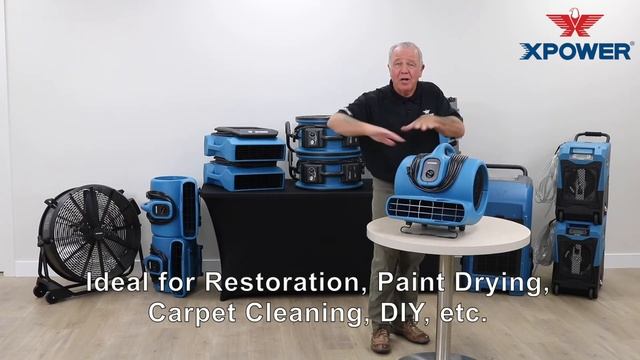 XPOWER P-600A 1/3 HP 2400 CFM 3 Speed Air Mover, Floor Fan, Blower with Built-in Power Outlets смотреть онлайн
