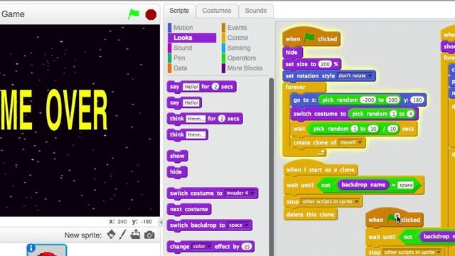 Scratch 2.0 Make a game over screen смотреть онлайн