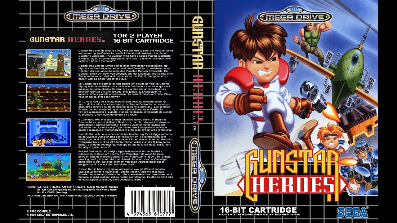 Sega Mega Drive 2 (Smd) 16-bit Gunstar Heroes Полное Прохождение