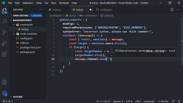 Discord JS - Ban and Kick Commands Bot смотреть онлайн