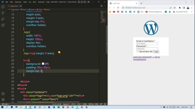 How to make login form like wordpress ? login form design css смотреть онлайн