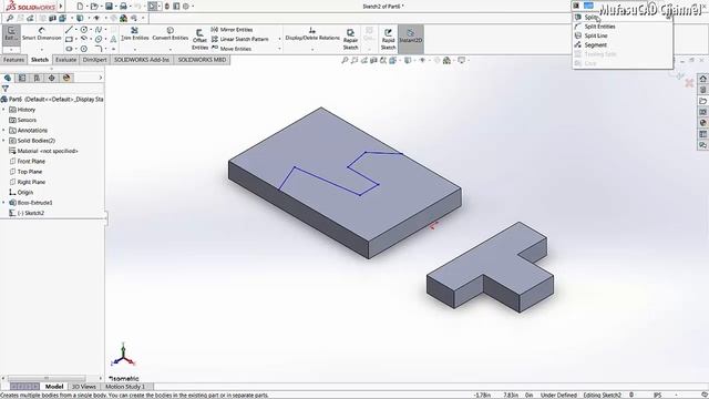 Solidworks How To Split A Part | Basic Tutorial смотреть онлайн