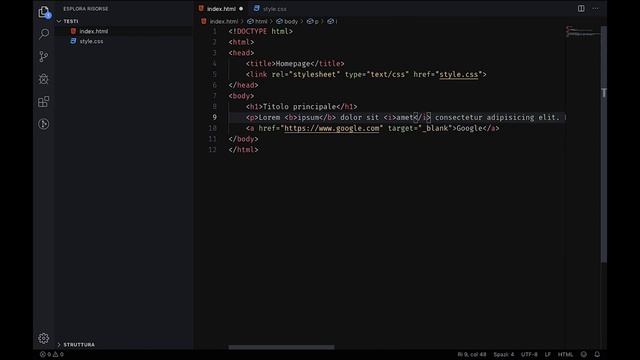 HTML | CSS - Titoli, testi e link смотреть онлайн