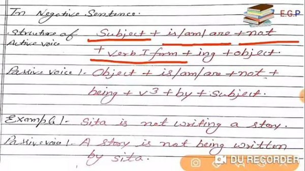 Passive voice Present continuous tense