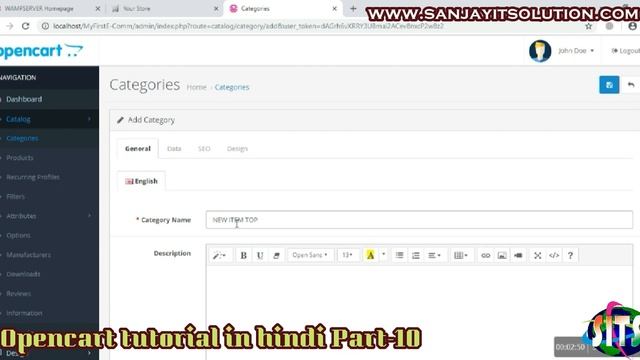 #10- How to Create New/Update Category in Opencart? | opencart tutorials in hindi | By(SITS) смотреть онлайн
