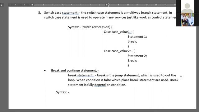 switch case, break,continue explain in java by yadav Sidhu смотреть онлайн