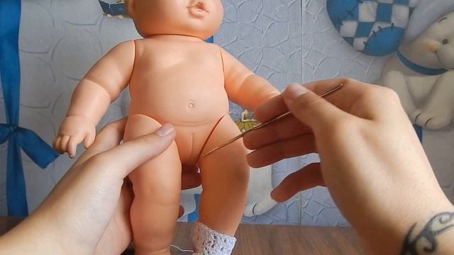 Одежда для кукол крючком. Колготки. смотреть онлайн