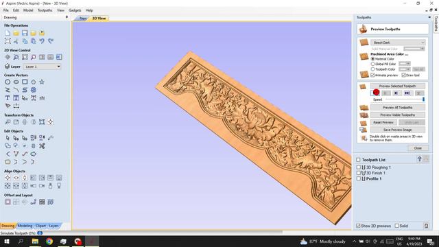 Engraving Big Lotus Arch // Vetric Aspire Toturial // CNC Woodworking Project