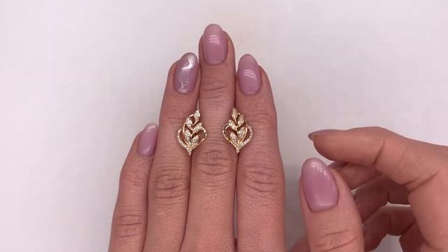 Обзор Серьги Xuping из медицинского золота, белые фианиты смотреть онлайн