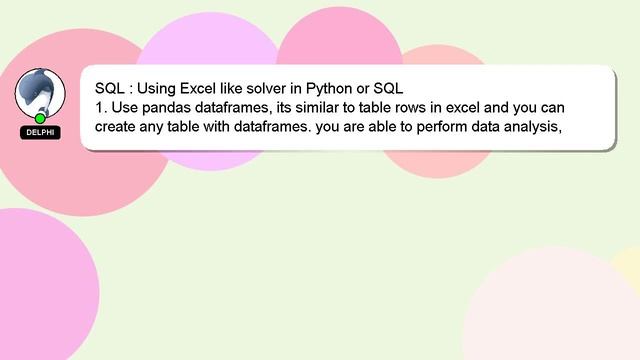 SQL : Using Excel like solver in Python or SQL смотреть онлайн