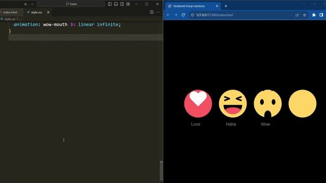 Facebook Emoji Reaction Using HTML & CSS | Html CSS Animation смотреть онлайн