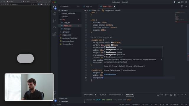 How To Build A Toggle In React | React JS Tutorial For Beginners смотреть онлайн