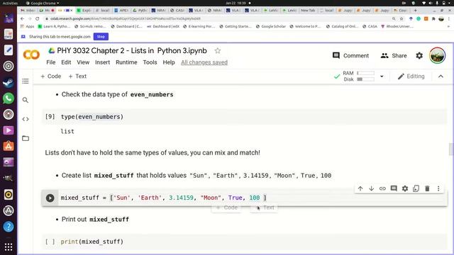 UNZA PHY 3032 Chapter 2A Python Lists 2021 смотреть онлайн
