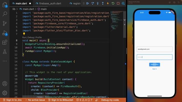 Flutter. FireBase auth смотреть онлайн