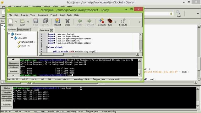 Java exercise - Client and Server example III, run socket operation in background thread смотреть онлайн