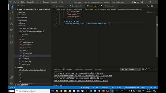 WordPress : Usar Sass con el editor Visual Studio Code y Live Sass Compiler смотреть онлайн