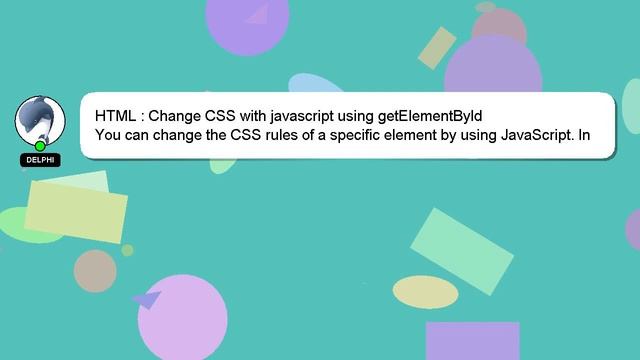 HTML : Change CSS with javascript using getElementById смотреть онлайн