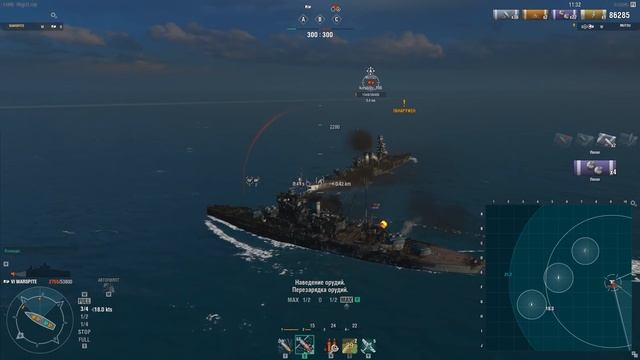World of warships - Кит или слон? MUTSU vs 6-е линкоры смотреть онлайн