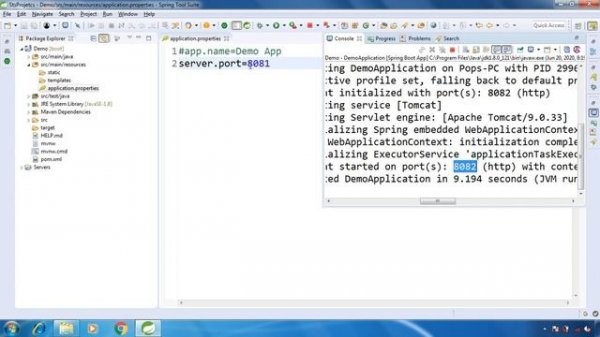Change Default Port of Spring Boot embedded Tomcat Server