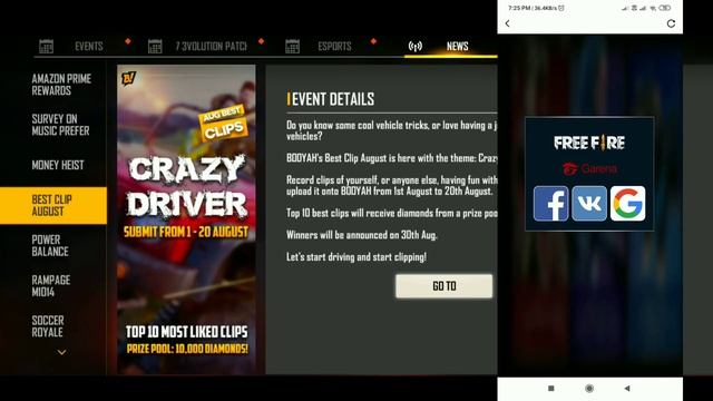 Free fire crazy driver event details | Crazy driver event get 10000 diamond in booyha app смотреть онлайн