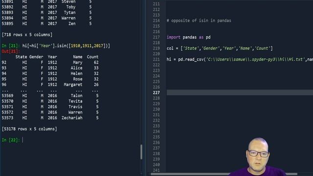 Python Basics Tutorial Opposite Of IsIn Method In Pandas смотреть онлайн
