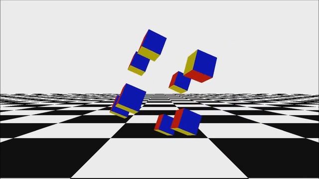 Colourful cubes jumping around on a chessboard смотреть онлайн