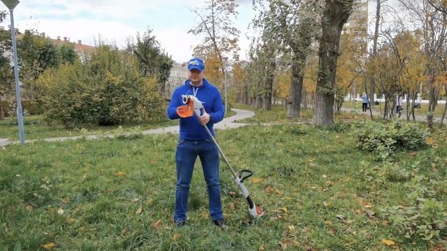 Электрический триммер для травы STIHL FSA 57 - новая аккумуляторная мотокоса от Штиль. смотреть онлайн