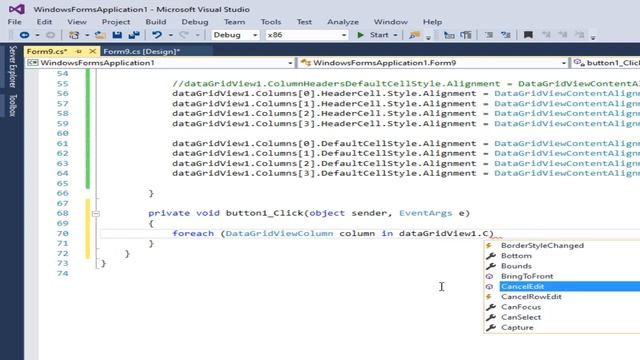 How To change all header text columns in dataGridView at once to index columns in C# смотреть онлайн