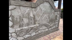 Барельеф своими руками из Артбетона/Первый опыт/Отделка мангала/Bas-relief house in the mountains