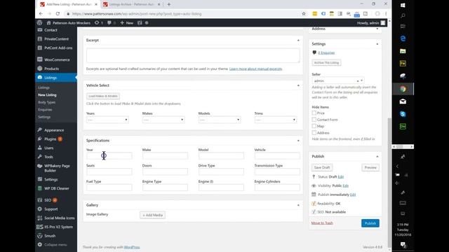 Wordpress Vehicle Listing Plugin Adding Vehicle смотреть онлайн
