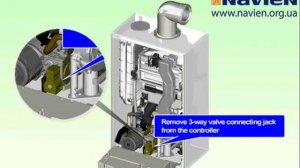 Как снять трехходовый клапан с котла Навьен