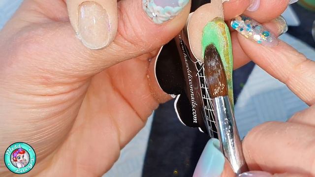 Geometric Fimo Acrylic Nail Design - Kiwi Lemon Lime смотреть онлайн