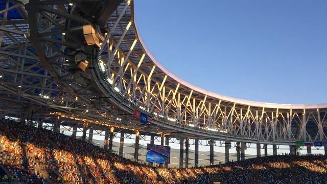 Вид на поле стадиона в Нижнем Новгороде перед игрой ЧМ 2018 смотреть онлайн