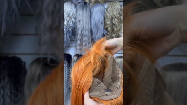 Парик, длинный, оранжевый с челкой смотреть онлайн