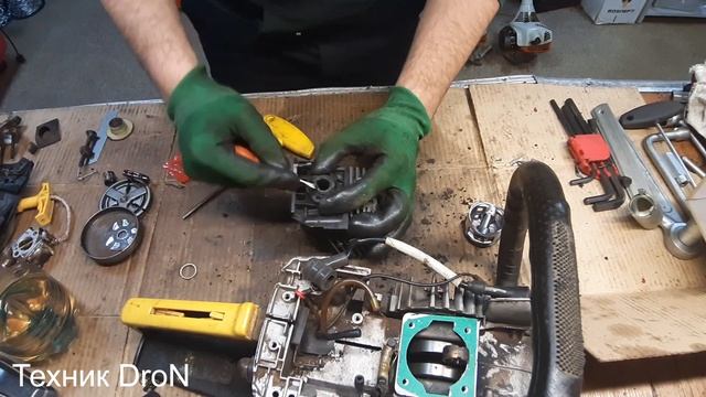 Замена ЦПГ Huter BS-45.Некачественное топливо. смотреть онлайн