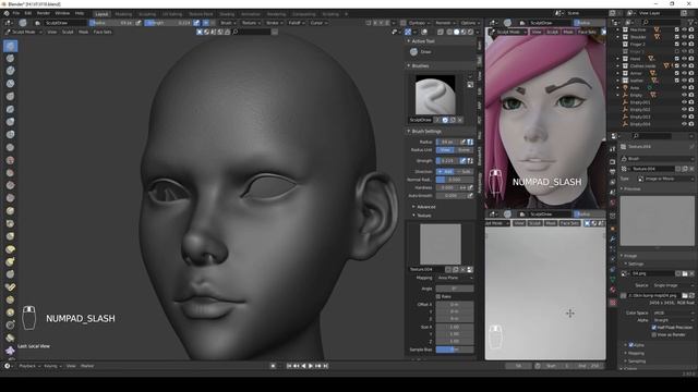 Blender - Vi - Fanart - Texturing With Quixel Mixer And Blender - Free Software - Part 2