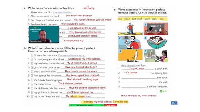 A sample online lesson from Elementary group, present perfect, grammar смотреть онлайн