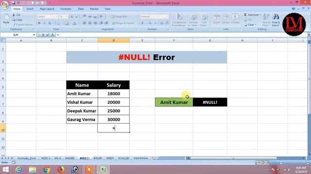 How To Fix Excel Formula Errors │#NUM!│#DIV/0│#VALUE!│#N/A│#REF!│#NAME?│#NULL! | ###### In Hindi смотреть онлайн