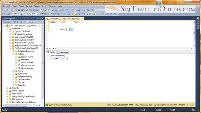 SQL Trim, Rtrim, Ltrim - SQL Training Online - Quick Tips Ep30 смотреть онлайн