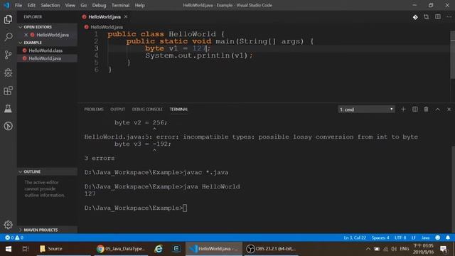 05 Java基本資料型態(byte, short, int, long) смотреть онлайн