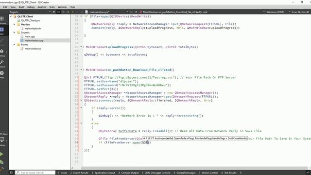 Qt With C++ | Qt FTP | FTP Client | Download File From FTP Server | Step-by-Step | FileZilla смотреть онлайн