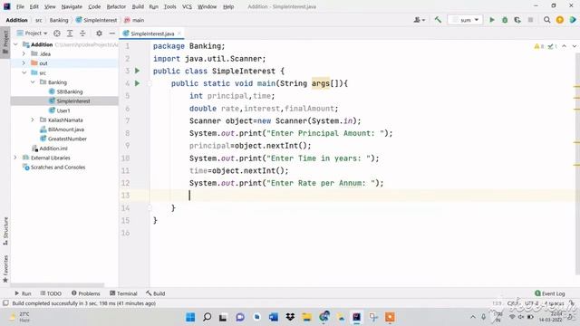 Simple Interest JAVA program using Scanner class | Java practical programming | Kailash Namata смотреть онлайн